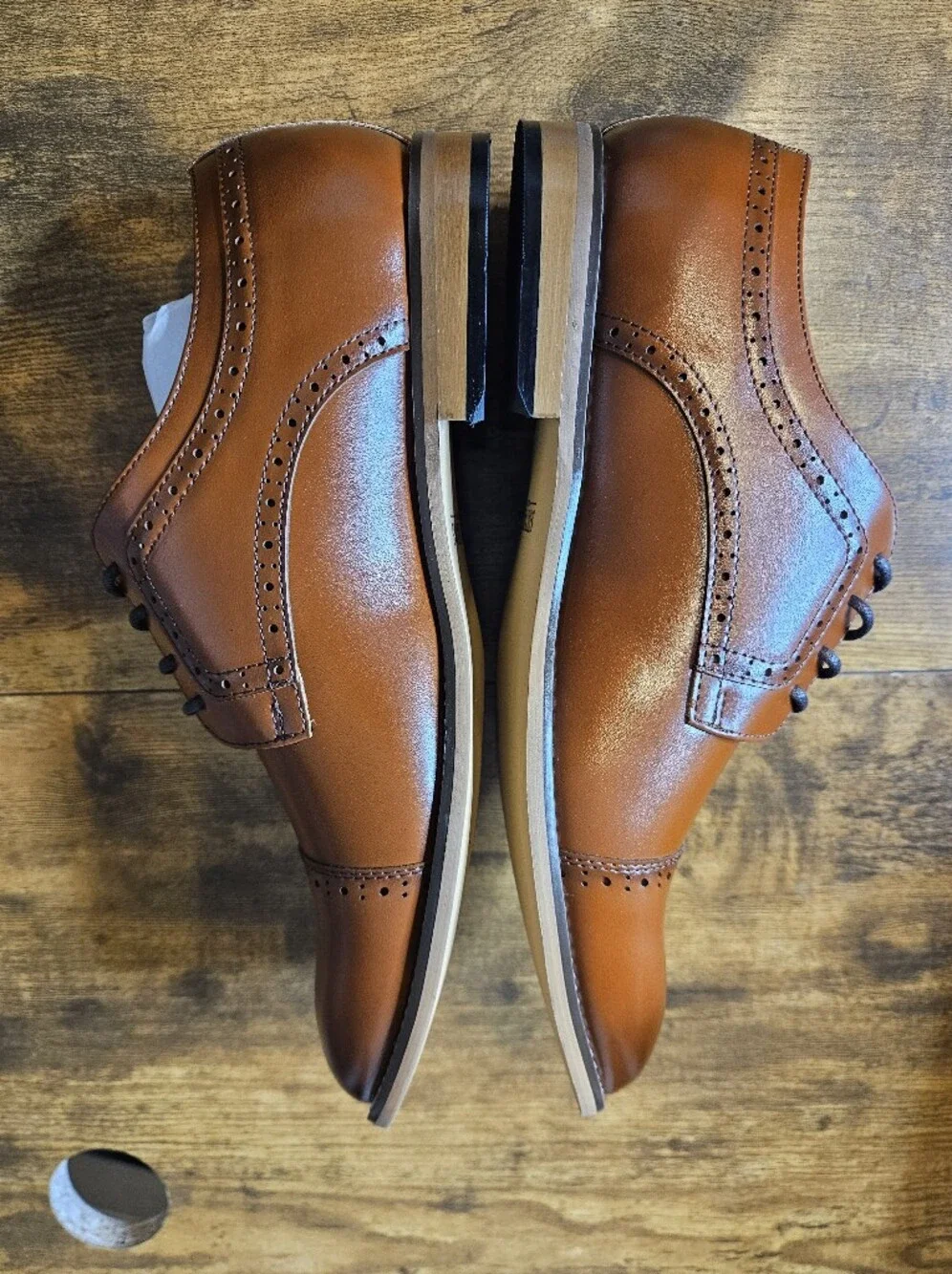 Stacy Adams Boy's Size 6.5 M Cap-Toe Lace-up Oxford Brown Dress Shoes NEW In Box